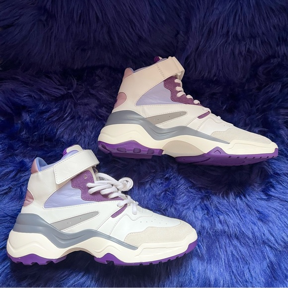 New! KOIO Aerobics Pearl Retro Colorblock High Top Platform Sneakers - Picture 12 of 16